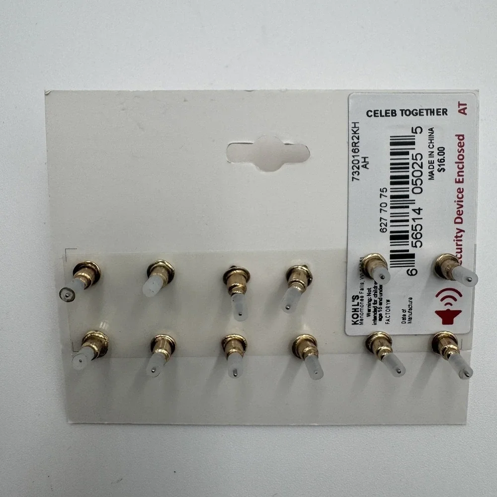 Fall Autumn Thanksgiving Stud Earring Set Gold Tone 6 Pair NEW